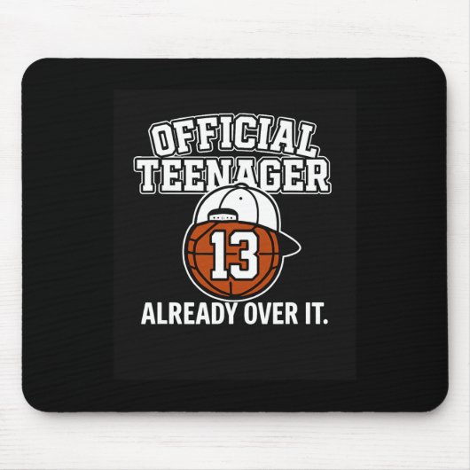13th Birthday Official Teenager Funny Teen Sketll  Mousepad (Vorne)