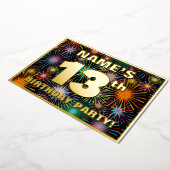 13th Birthday Party — Fun, Colorful Fireworks Look Folieneinladung (Gedreht)