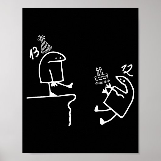 13th Birthday Party Funny Teenager 13 Year Old Boy Poster (Vorne)