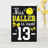 13th Birthday Party Softll Girl Thirteen Year Old  Karte (Gelbe Blume)