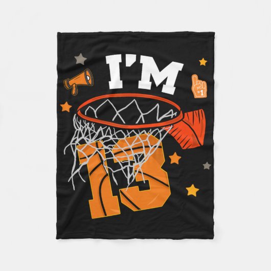 13th Birthday Sketll Boy 13 Yr Old Thirteen Years Fleecedecke (Vorderseite)