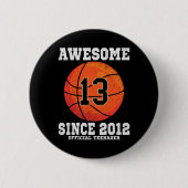 13th Birthday Sketll Fan 13 Years Old Official Tee Button (Vorderseite)