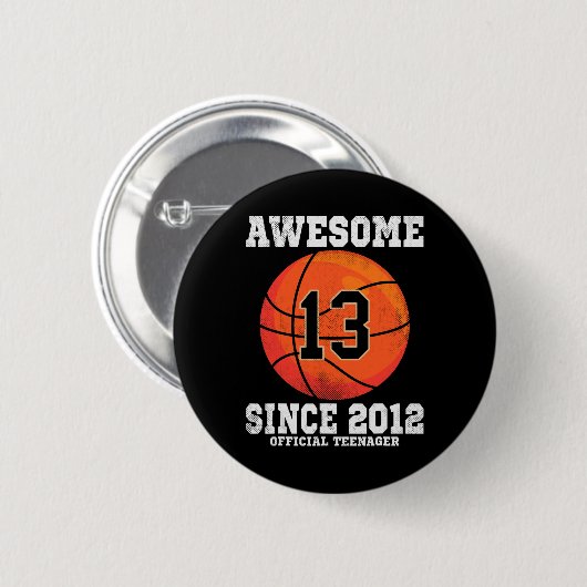 13th Birthday Sketll Fan 13 Years Old Official Tee Button (Vorne & Hinten)