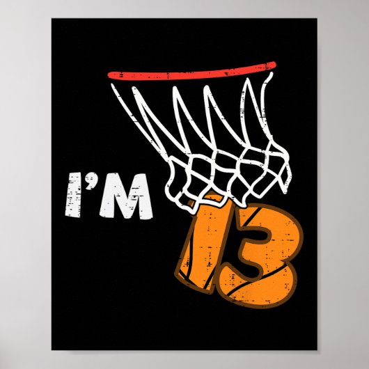 13th Birthday Sketll Im 13 Thirteen Year Old Bday  Poster (Vorne)