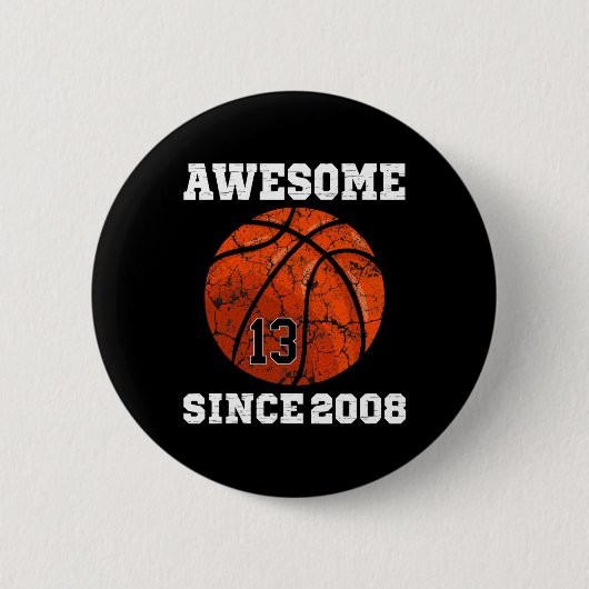 13th Birthday Sketll Lover Gift 13 Years Old Vinta Button (Vorderseite)