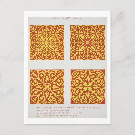 13th century tile designs, Bild from 'Spec Postkarte (Vorderseite)