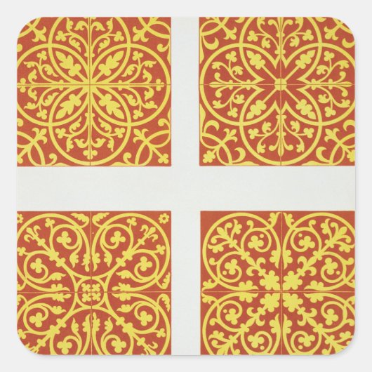 13th century tile designs, Bild from 'Spec Quadratischer Aufkleber (Vorderseite)