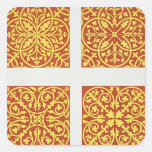 13th century tile designs, Bild from 'Spec Quadratischer Aufkleber