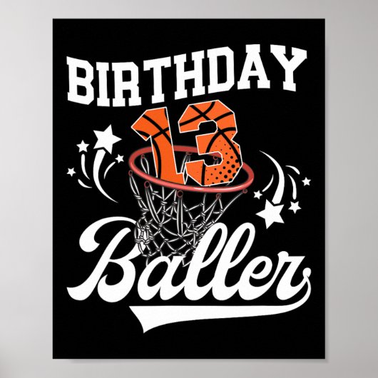 13th Sketll Birthday Thirteen Year Old Sketll Play Poster (Vorne)