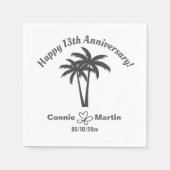 13th Wedding Anniversary Palm Trees Serviette (Vorderseite)
