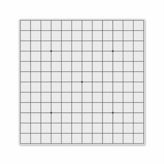 13x13 Goban Transparent anpassbar 14"x14" Decal Aufkleber (Vorderseite)