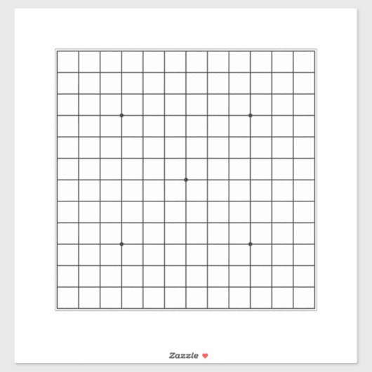 13x13 Goban Transparent anpassbar 14"x14" Decal Aufkleber (Blatt)