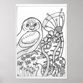 13x19 Farbplakat mit Eule Poster (Vorne)