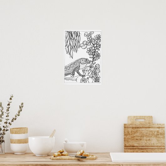 13x19 Farbposter mit Eidechse Poster (Küche)