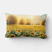 13x21 Gelbe Sonnenblume Sonnenuntergang Akzent Kis Lendenkissen (Rückseite)