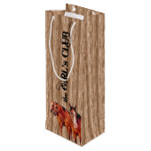 13x4-in Girls Club für Cowgirls Western Geschenktüte Für Weinflaschen (Rückseite Schrägansicht)