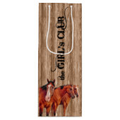 13x4-in Girls Club für Cowgirls Western Geschenktüte Für Weinflaschen (Vorderseite)