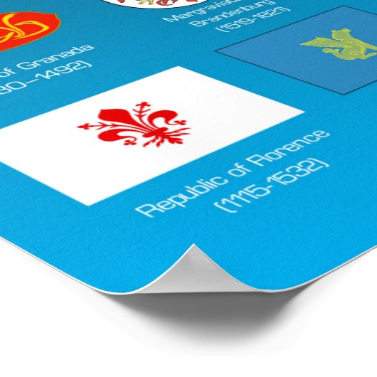 1400 AD Flaggen der Welt Poster (Ecke)