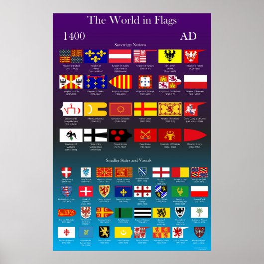 1400 AD Flaggen der Welt Poster (Vorne)