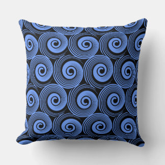 140216 Spirals - Baby Blue on Black Kissen