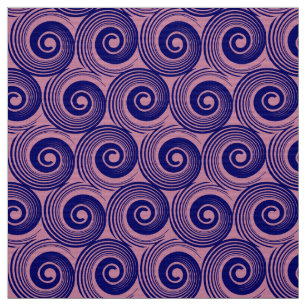 140216 Spirals - Deep Navy on Cashmere Rose Stoff