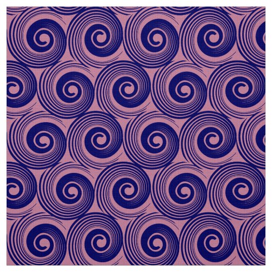 140216 Spirals - Deep Navy on Cashmere Rose Stoff (Muster)