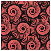 140216 Spirals - Tropisches Rosa auf schwarz Stoff (Nahaufnahme)