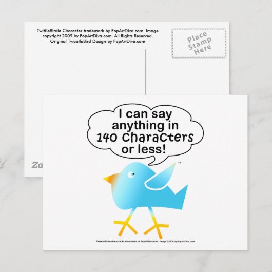 140 ZEICHEN Postkarte (Vorne/Hinten)