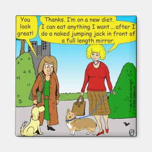1411 Jumping Jack Diet Cartoon Magnet