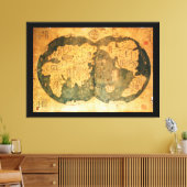 1418 Chinesische Weltkarte von Gavin Menzies Leinwanddruck (Insitu (Wohnzimmer))