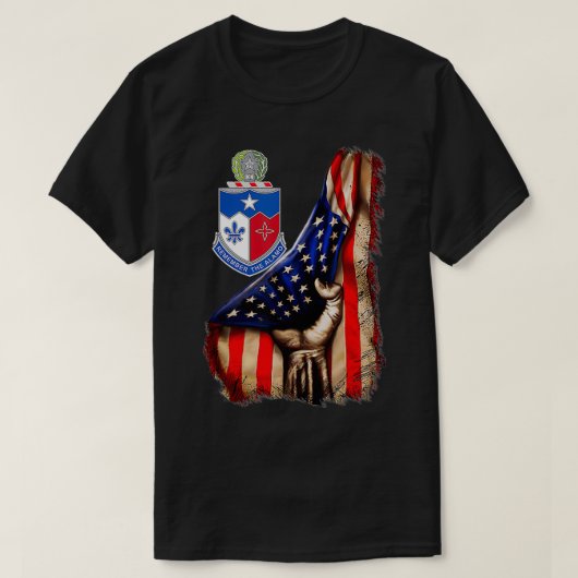 141. Infanterie Regiment American Flag T-Shirt (Design vorne)