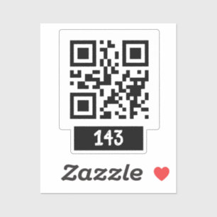 143 Geheimcode QR-Nachricht, dekodieren und sagen Aufkleber