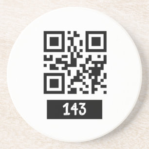 143 Geheimcode QR-Nachricht, dekodieren und sagen Getränkeuntersetzer