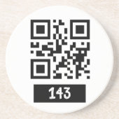 143 Geheimcode QR-Nachricht, dekodieren und sagen Getränkeuntersetzer (Vorne)