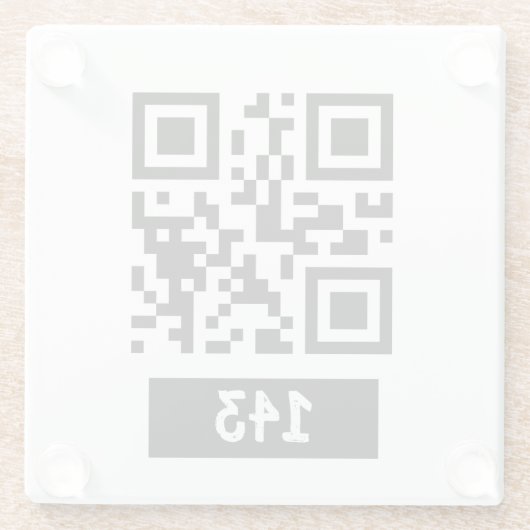 143 Geheimcode QR-Nachricht, dekodieren und sagen Glasuntersetzer (Rückseite)
