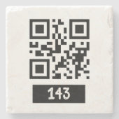 143 Geheimcode QR-Nachricht, dekodieren und sagen Steinuntersetzer (Vorderseite)