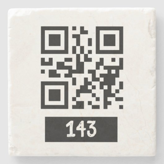 143 Geheimcode QR-Nachricht, dekodieren und sagen Steinuntersetzer (Vorderseite)