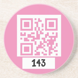 143 geheime QR-Code-Nachricht, dekodieren, sagen S Getränkeuntersetzer