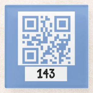 143 geheime QR-Code-Nachricht, dekodieren, sagen S Glasuntersetzer