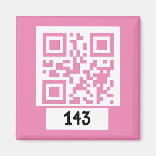 143 geheime QR-Code-Nachricht, dekodieren, sagen S Magnet (Vorne)
