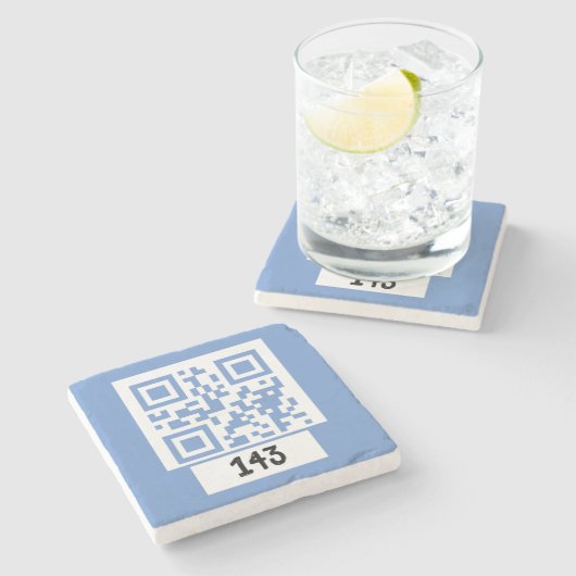 143 geheime QR-Code-Nachricht, dekodieren, sagen S Steinuntersetzer (Seitenansicht)