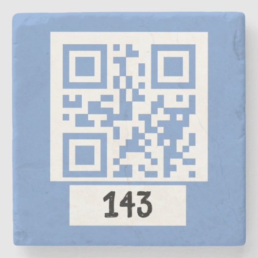 143 geheime QR-Code-Nachricht, dekodieren, sagen S Steinuntersetzer (Vorderseite)