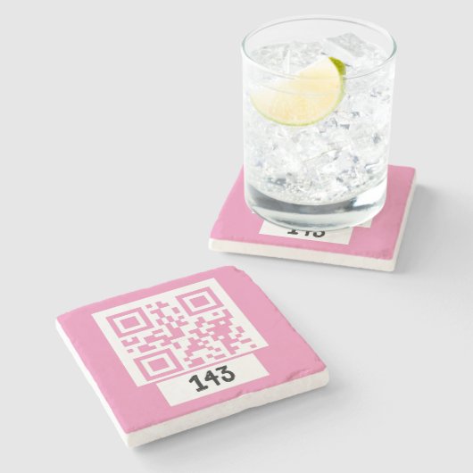 143 geheime QR-Code-Nachricht, dekodieren, sagen S Steinuntersetzer (Seitenansicht)