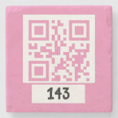 143 geheime QR-Code-Nachricht, dekodieren, sagen S Steinuntersetzer (Vorderseite)