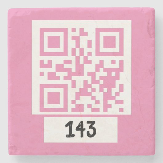 143 geheime QR-Code-Nachricht, dekodieren, sagen S Steinuntersetzer (Vorderseite)