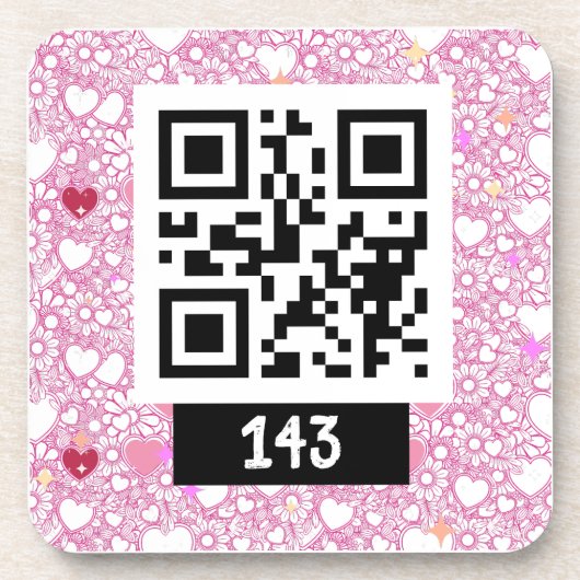 143 geheime QR-Code-Nachricht, sagen Sie, sie deko Getränkeuntersetzer (Vorderseite)