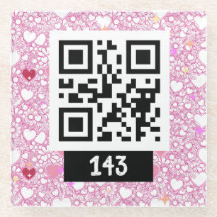 143 geheime QR-Code-Nachricht, sagen Sie, sie deko Glasuntersetzer