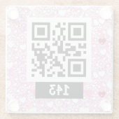 143 geheime QR-Code-Nachricht, sagen Sie, sie deko Glasuntersetzer (Rückseite)