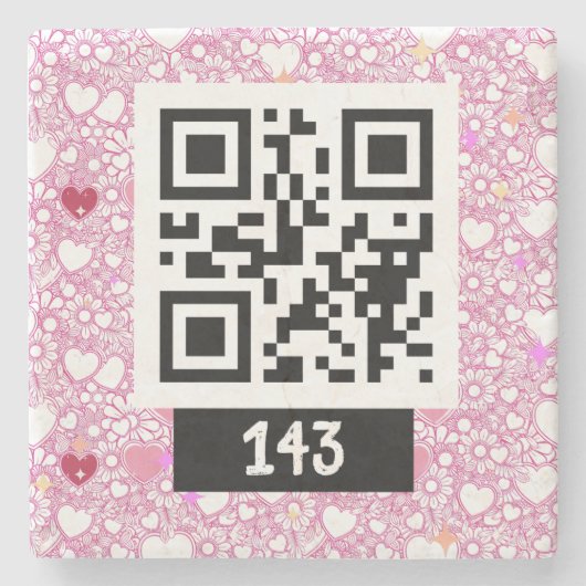 143 geheime QR-Code-Nachricht, sagen Sie, sie deko Steinuntersetzer (Vorderseite)