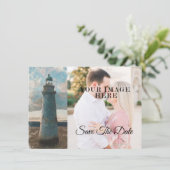 143 Leuchtturm Wasserfarbe Vollbild Save the Date2 Date (Stehend Vorderseite)